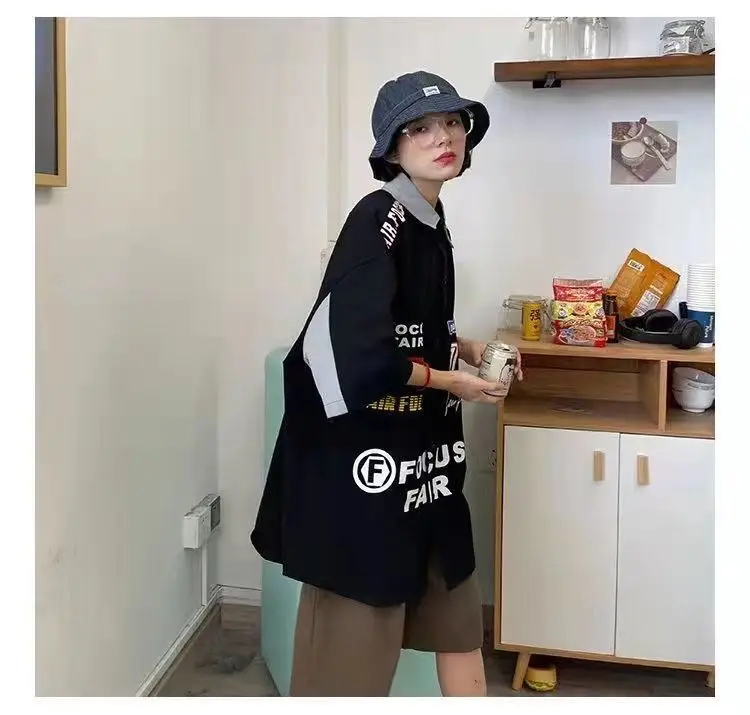 Women Printed Racing Shirt Blue Gray Pants Summer Wear — feature 8