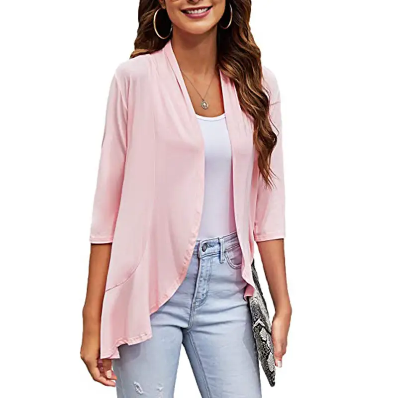 Black Seven-Sleeve Cardigan Jacket for Women - Image 10