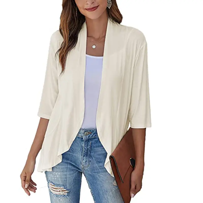 Black Seven-Sleeve Cardigan Jacket for Women - Image 7