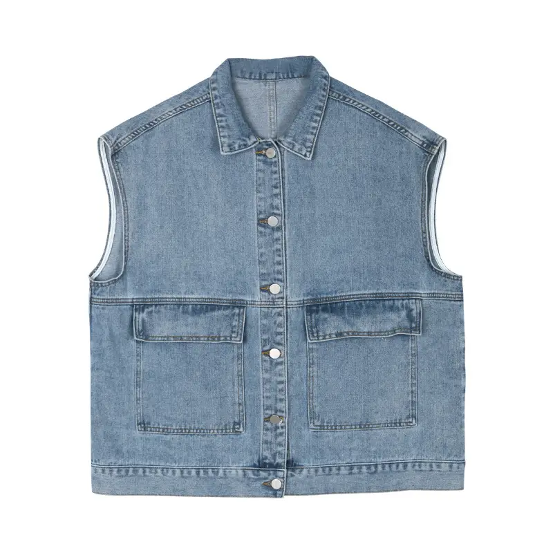Women Denim Vest Sleeveless Vest Vesting Loose Fit