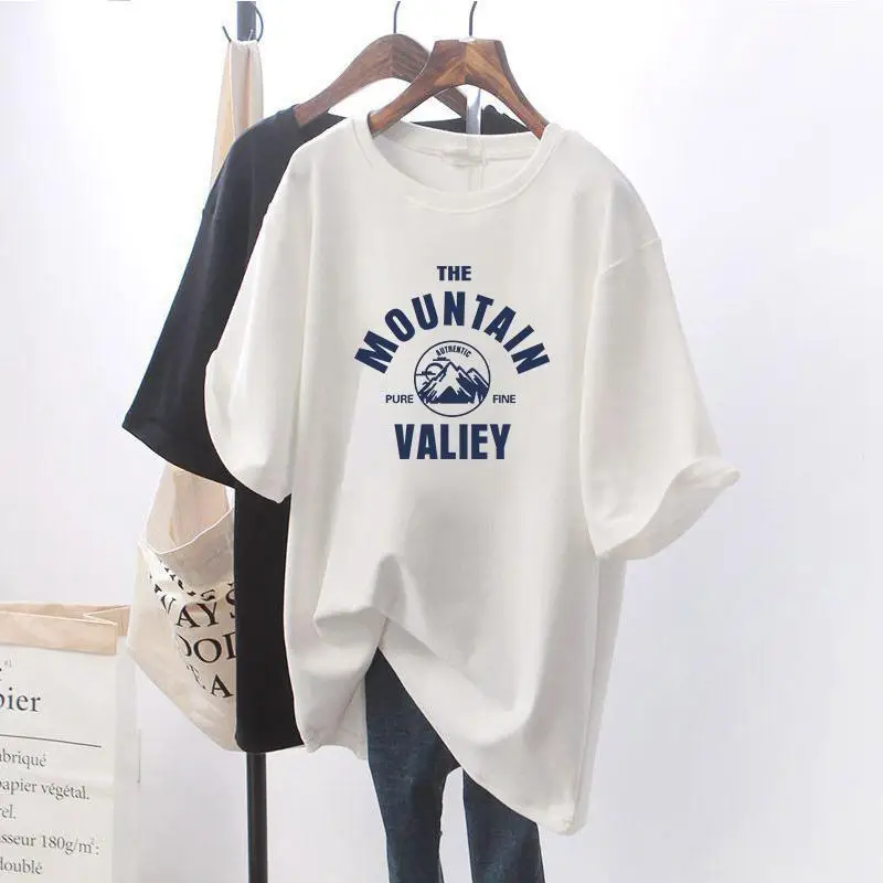 Plus Size Printed T-Shirt Grey Mountain Valley Design — feature 15