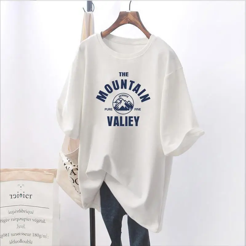 Plus Size Printed T-Shirt Grey Mountain Valley Design — feature 18