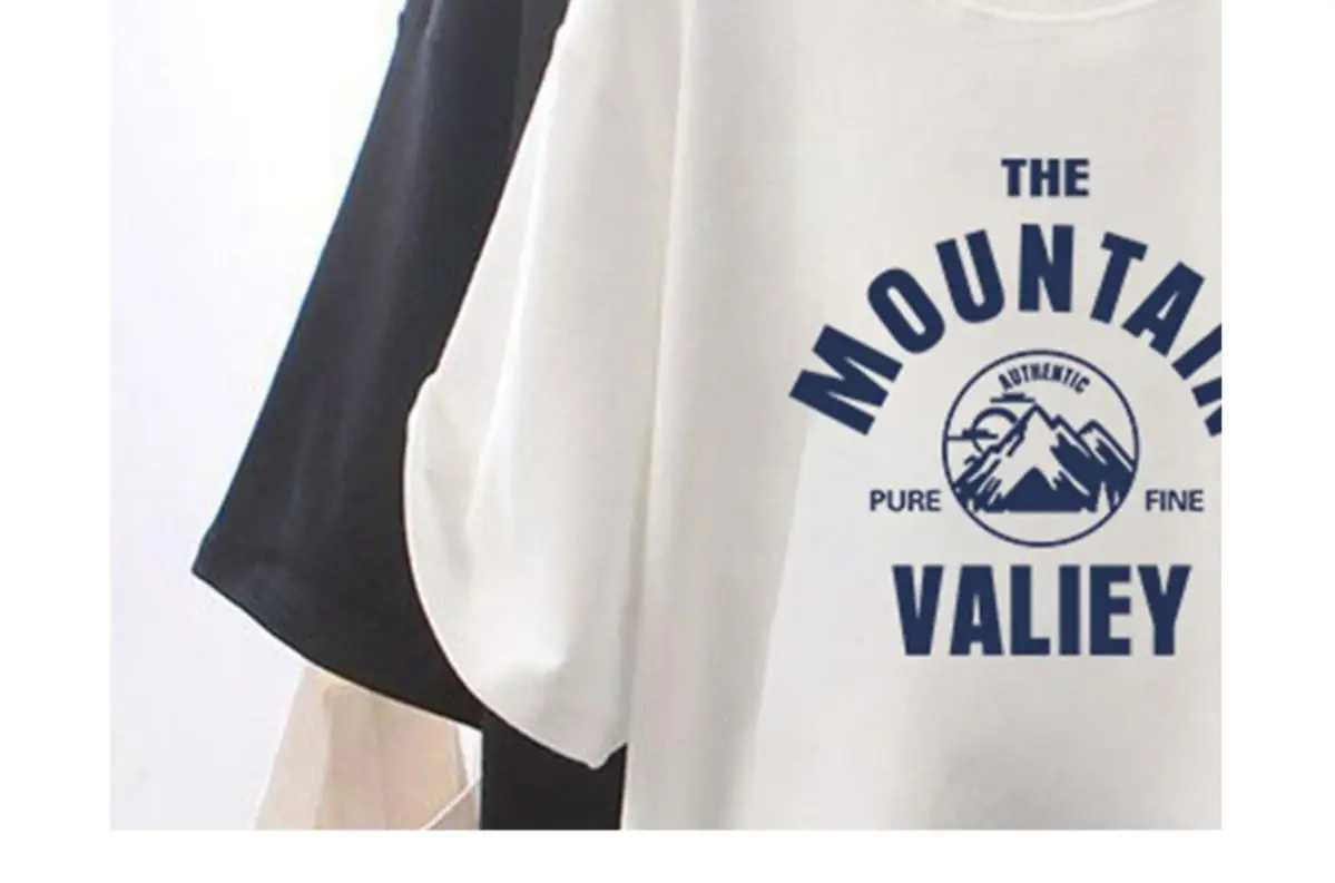 Plus Size Printed T-Shirt Grey Mountain Valley Design — feature 7