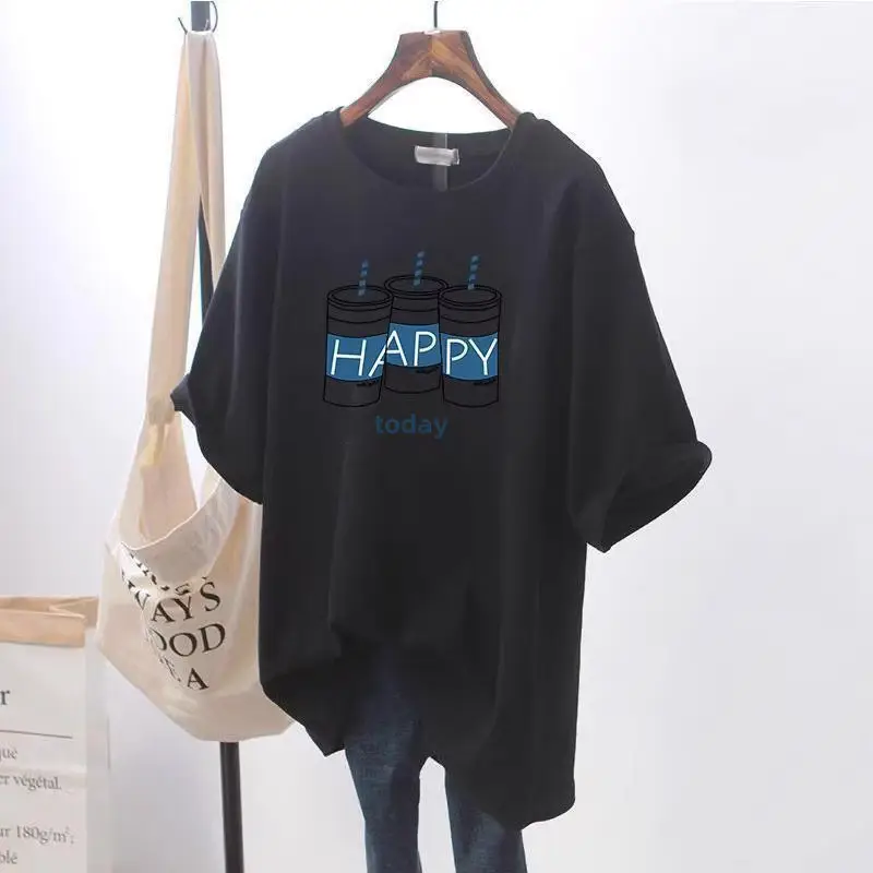 Plus Size Printed T-Shirt Grey Mountain Valley Design