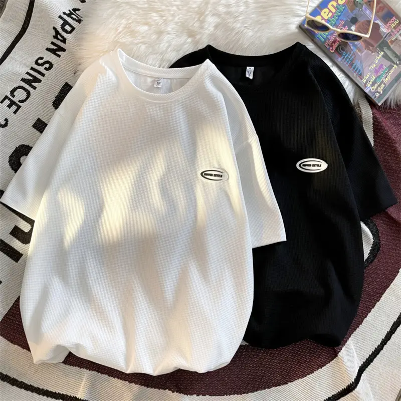 Men's White T-Shirt Loose Fit Short Sleeve Casual Wear - Image 7