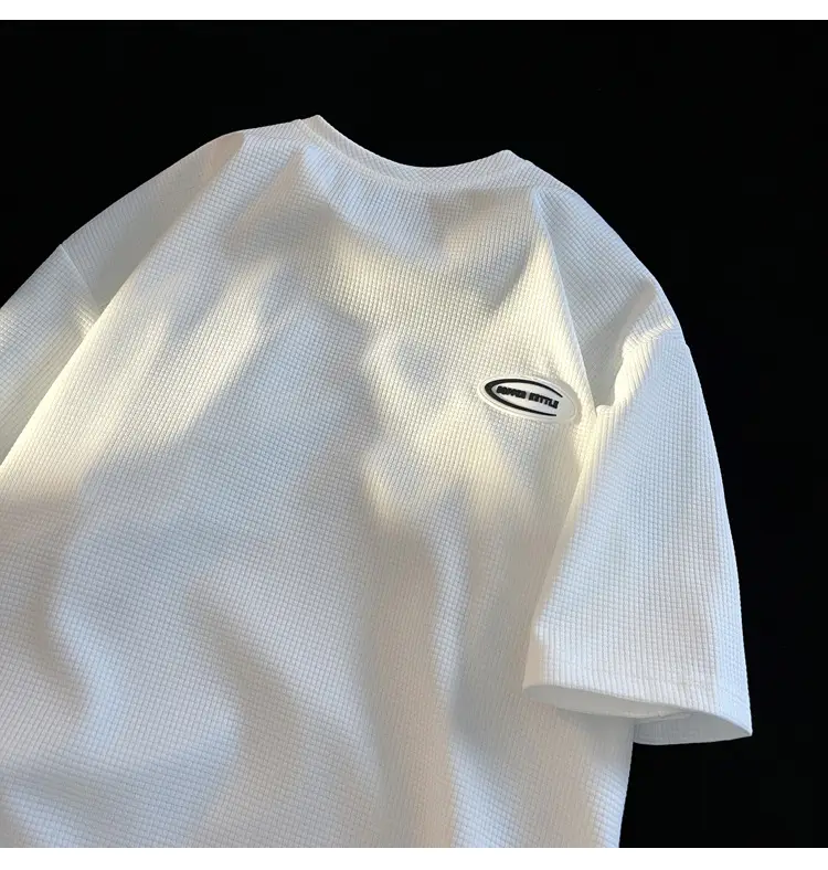 Men's White T-Shirt Loose Fit Short Sleeve Casual Wear — feature 10