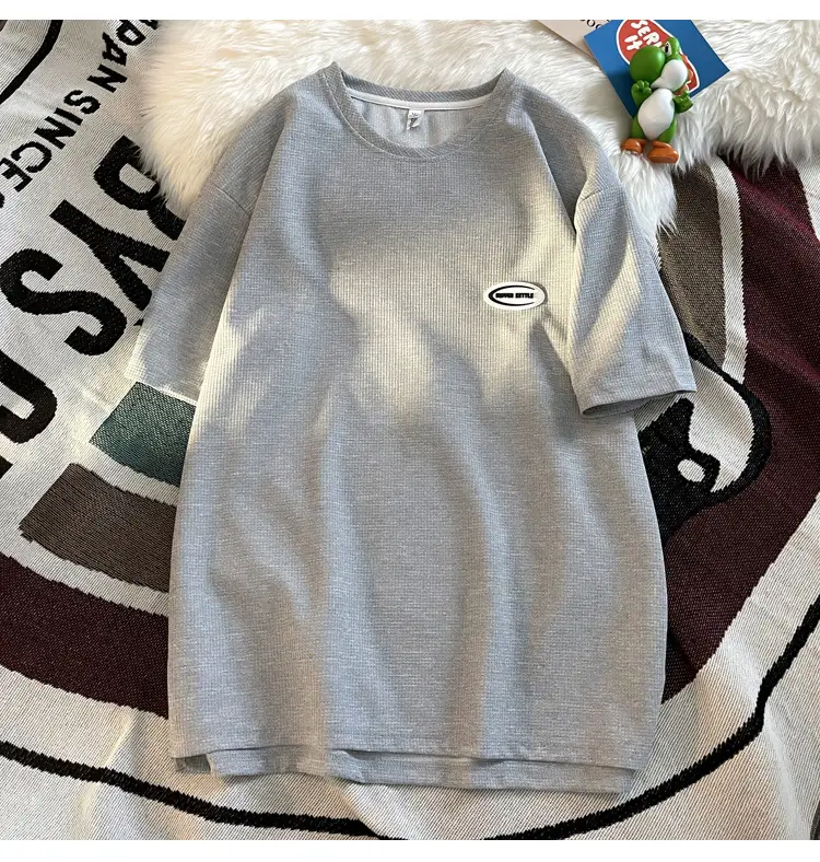 Men's White T-Shirt Loose Fit Short Sleeve Casual Wear — feature 12