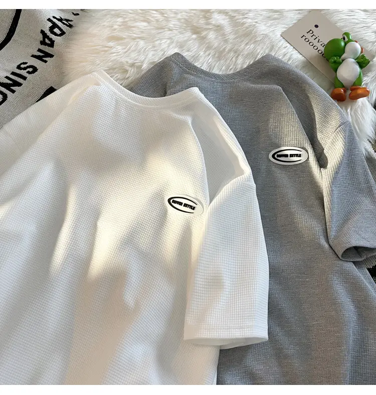 Men's White T-Shirt Loose Fit Short Sleeve Casual Wear — feature 15
