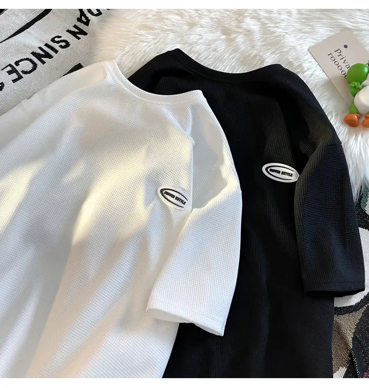 Men's White T-Shirt Loose Fit Short Sleeve Casual Wear — feature 18
