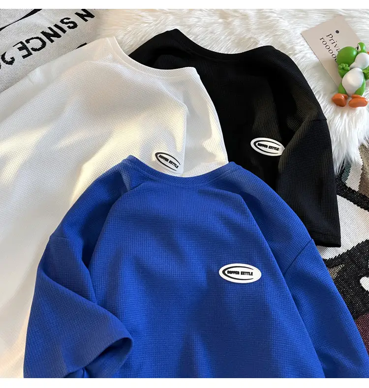 Men's White T-Shirt Loose Fit Short Sleeve Casual Wear — feature 19