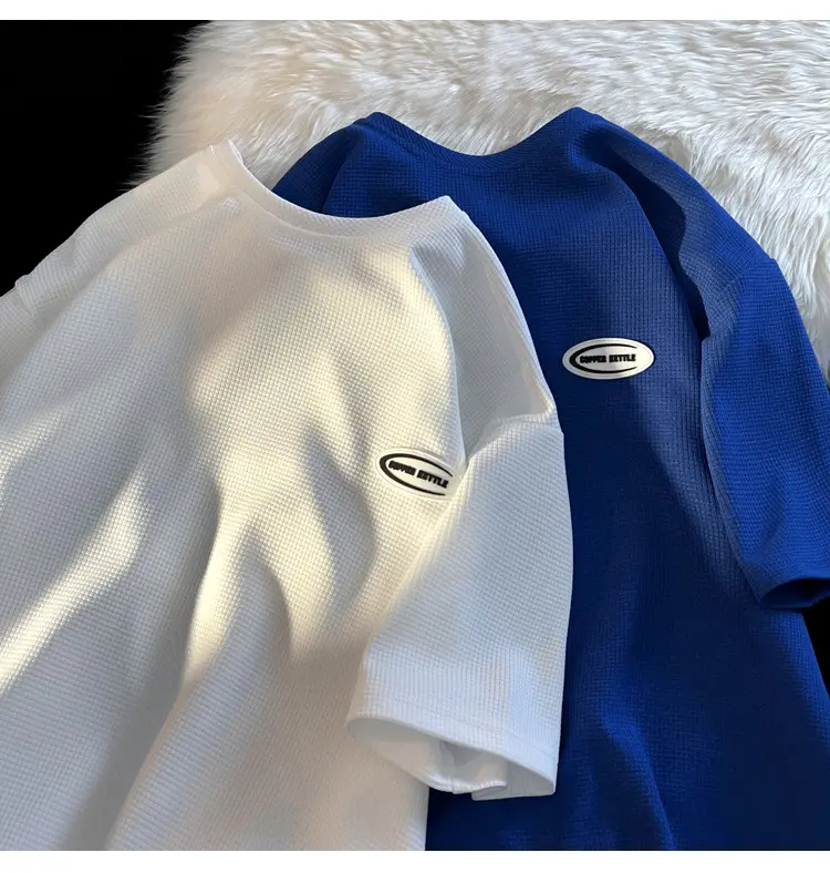 Men's White T-Shirt Loose Fit Short Sleeve Casual Wear — feature 2