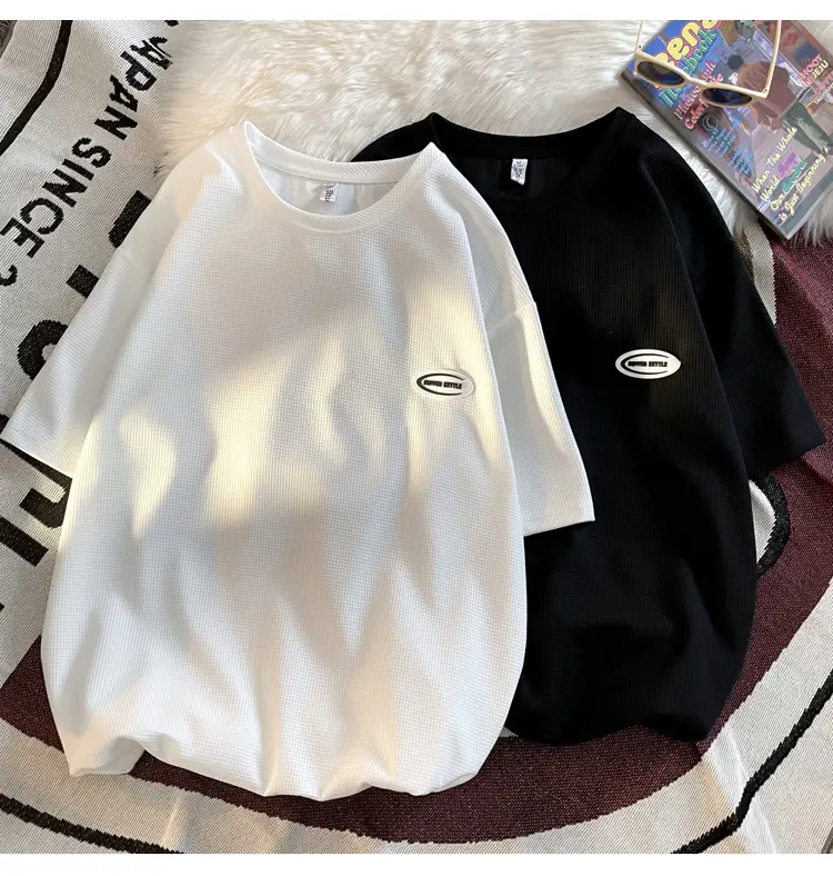 Men's White T-Shirt Loose Fit Short Sleeve Casual Wear — feature 20