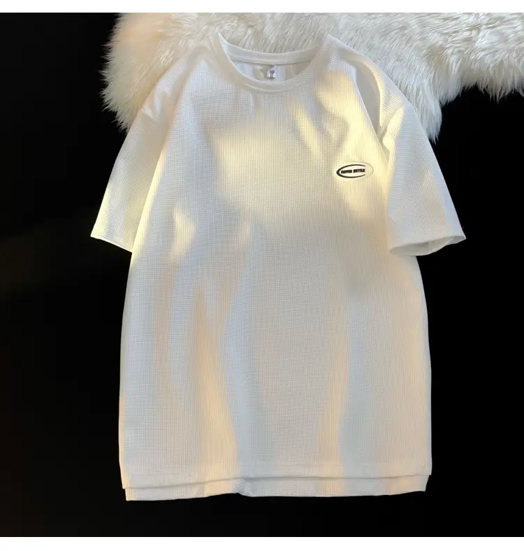 Men's White T-Shirt Loose Fit Short Sleeve Casual Wear — feature 23