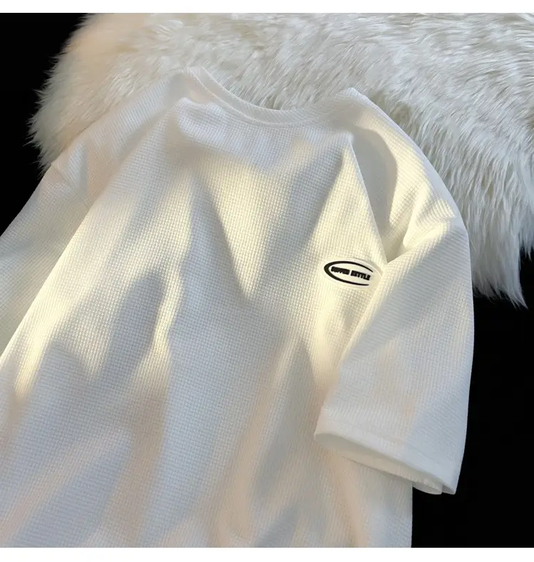 Men's White T-Shirt Loose Fit Short Sleeve Casual Wear — feature 24