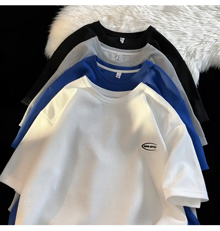 Men's White T-Shirt Loose Fit Short Sleeve Casual Wear — feature 3
