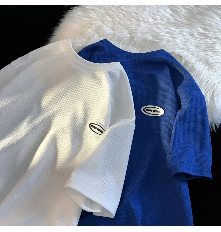 Men's White T-Shirt Loose Fit Short Sleeve Casual Wear — feature 7