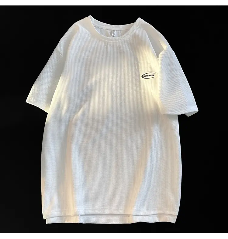 Men's White T-Shirt Loose Fit Short Sleeve Casual Wear — feature 8