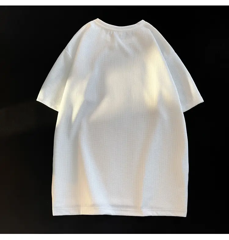 Men's White T-Shirt Loose Fit Short Sleeve Casual Wear — feature 9