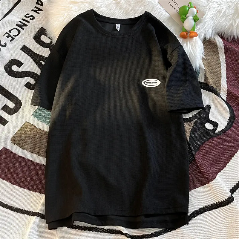 Men's White T-Shirt Loose Fit Short Sleeve Casual Wear - Image 3
