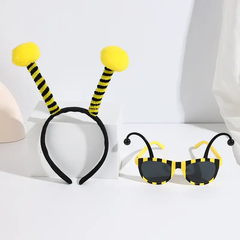 Black Bee Wing Sunglasses Party Costume Set - Image 14