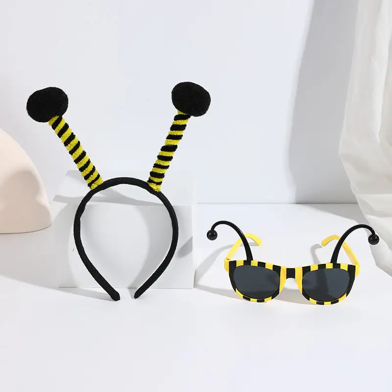 Black Bee Wing Sunglasses Party Costume Set - Image 15