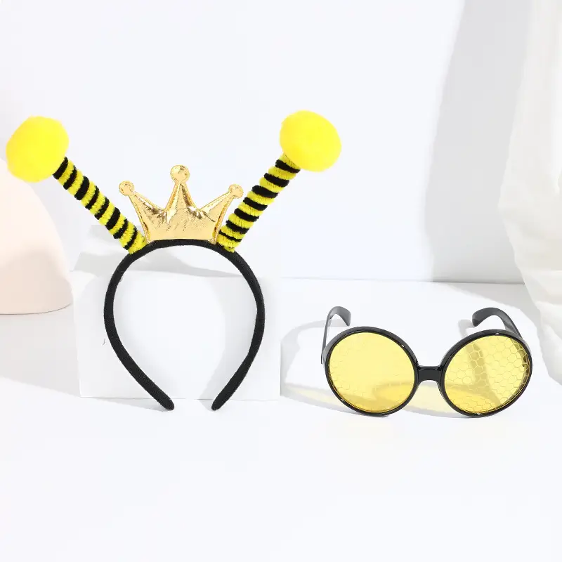 Black Bee Wing Sunglasses Party Costume Set - Image 2