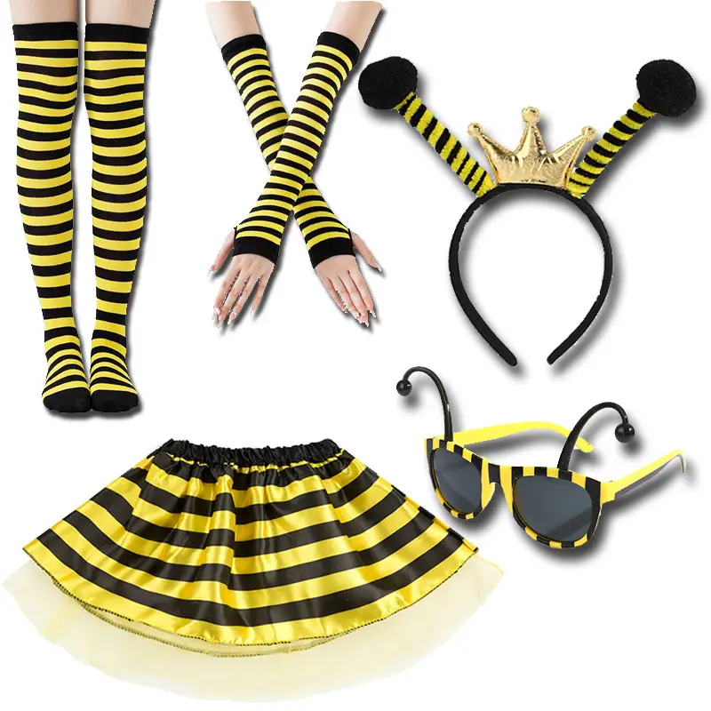 Black Bee Wing Sunglasses Party Costume Set - Image 79
