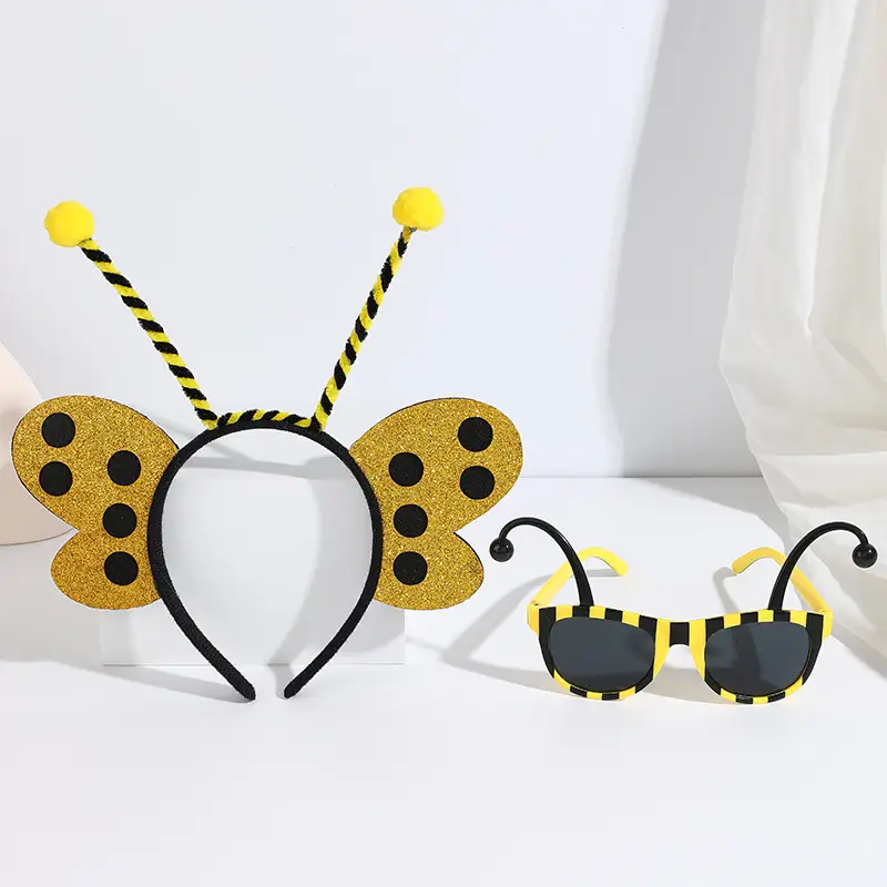 Black Bee Wing Sunglasses Party Costume Set - Image 92