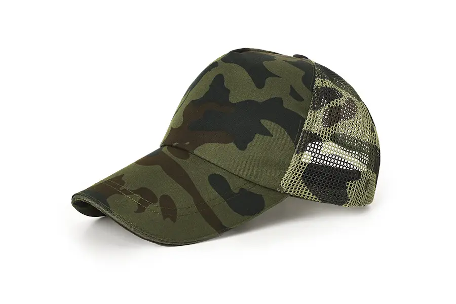 Men Camo Mesh Trucker Cap Orange Black - Image 32