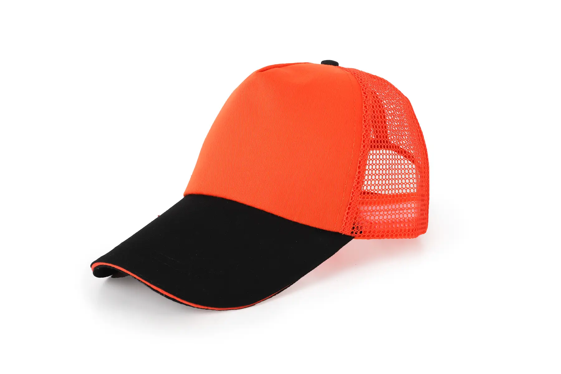 Men Camo Mesh Trucker Cap Orange Black - Image 40