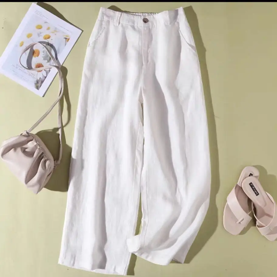 2024 Black Thin Casual Linen Pants Women - Image 5