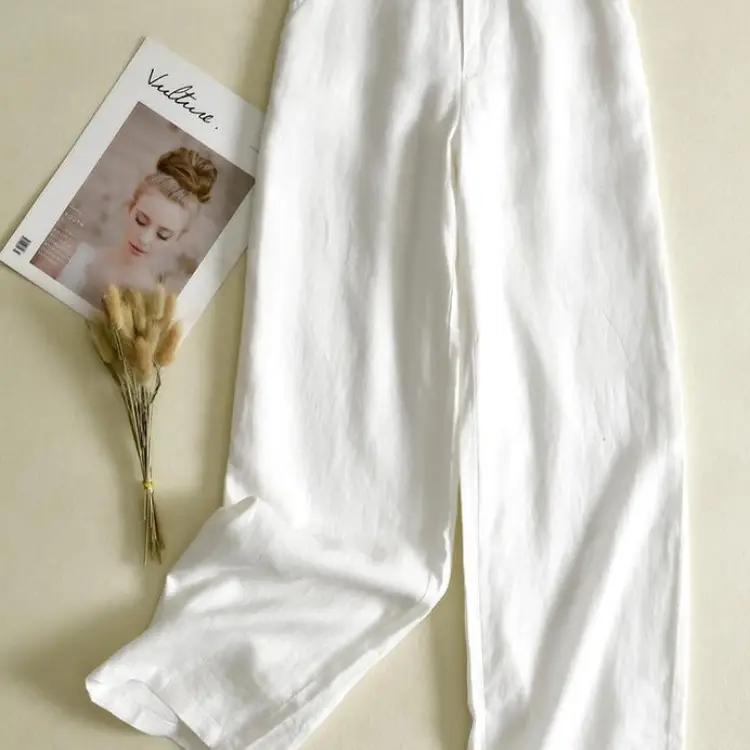 2024 Black Thin Casual Linen Pants Women - Image 7