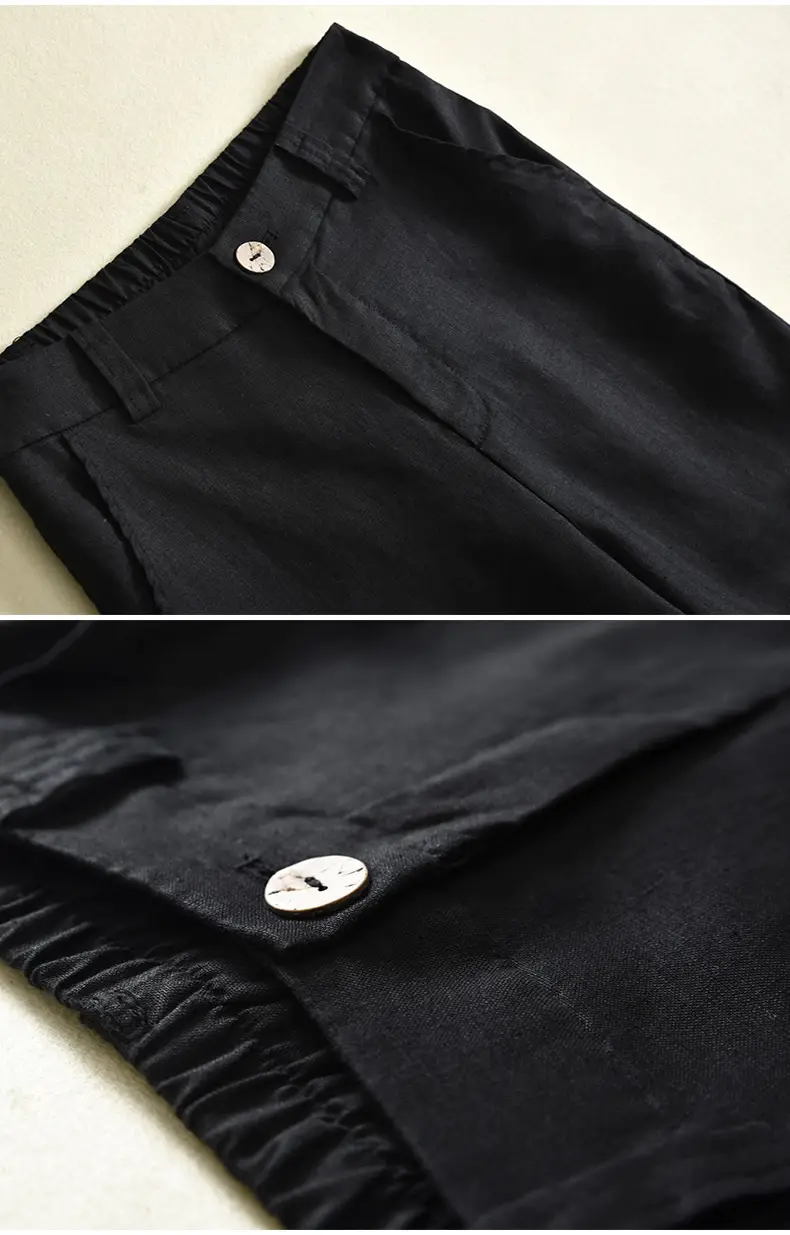 2024 Black Thin Casual Linen Pants Women — feature 15
