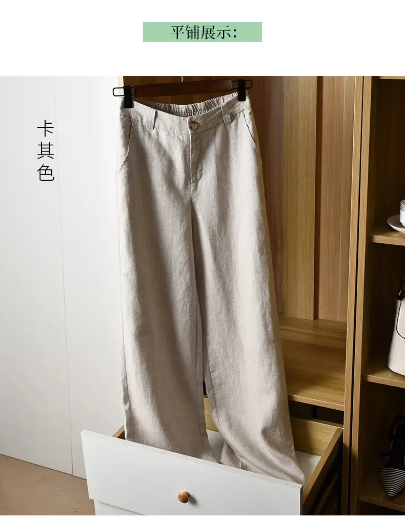 2024 Black Thin Casual Linen Pants Women — feature 18