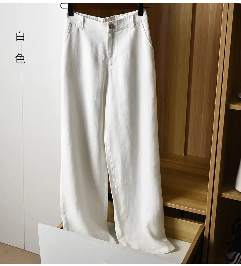 2024 Black Thin Casual Linen Pants Women — feature 21