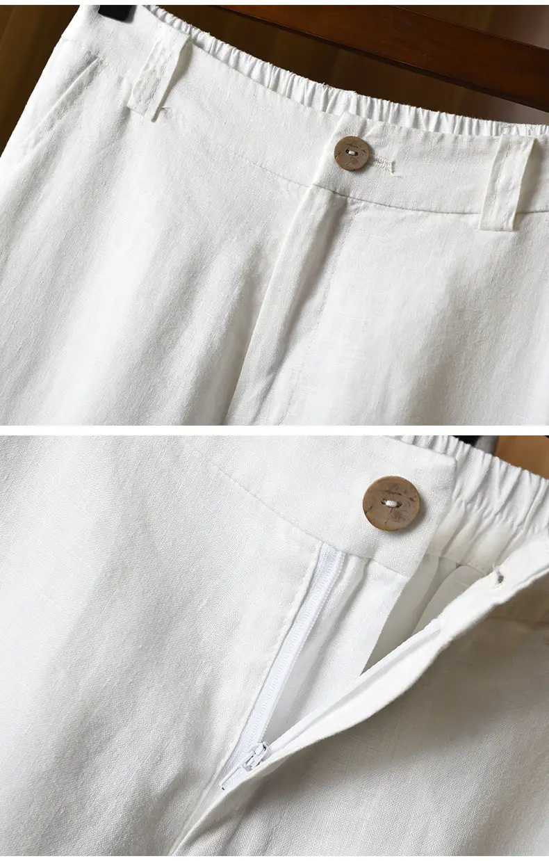 2024 Black Thin Casual Linen Pants Women — feature 22