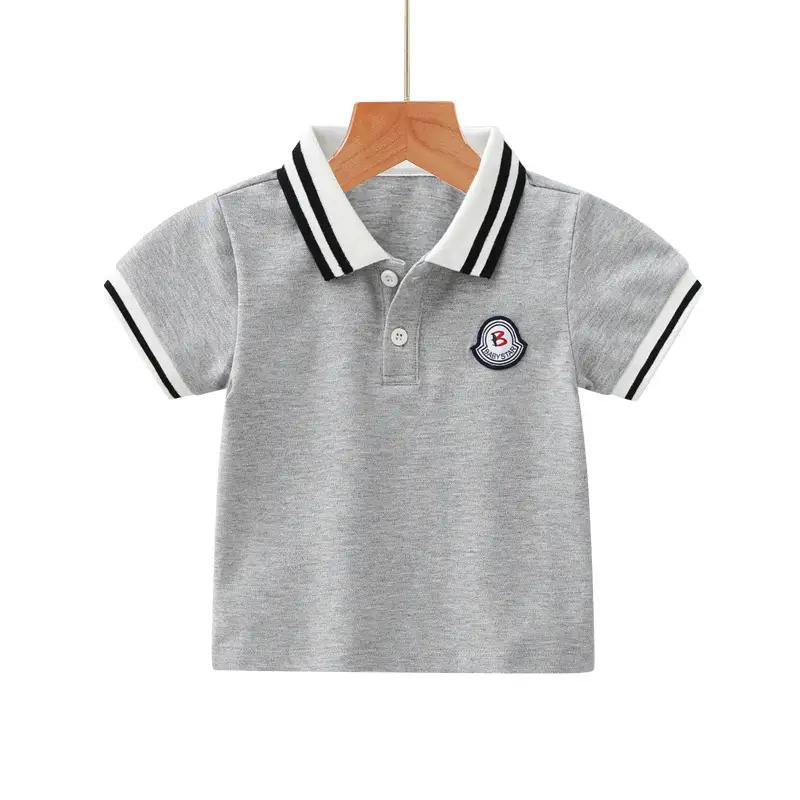 Children's Yellow Polo Shirt with Badge Short Sleeve - Image 6