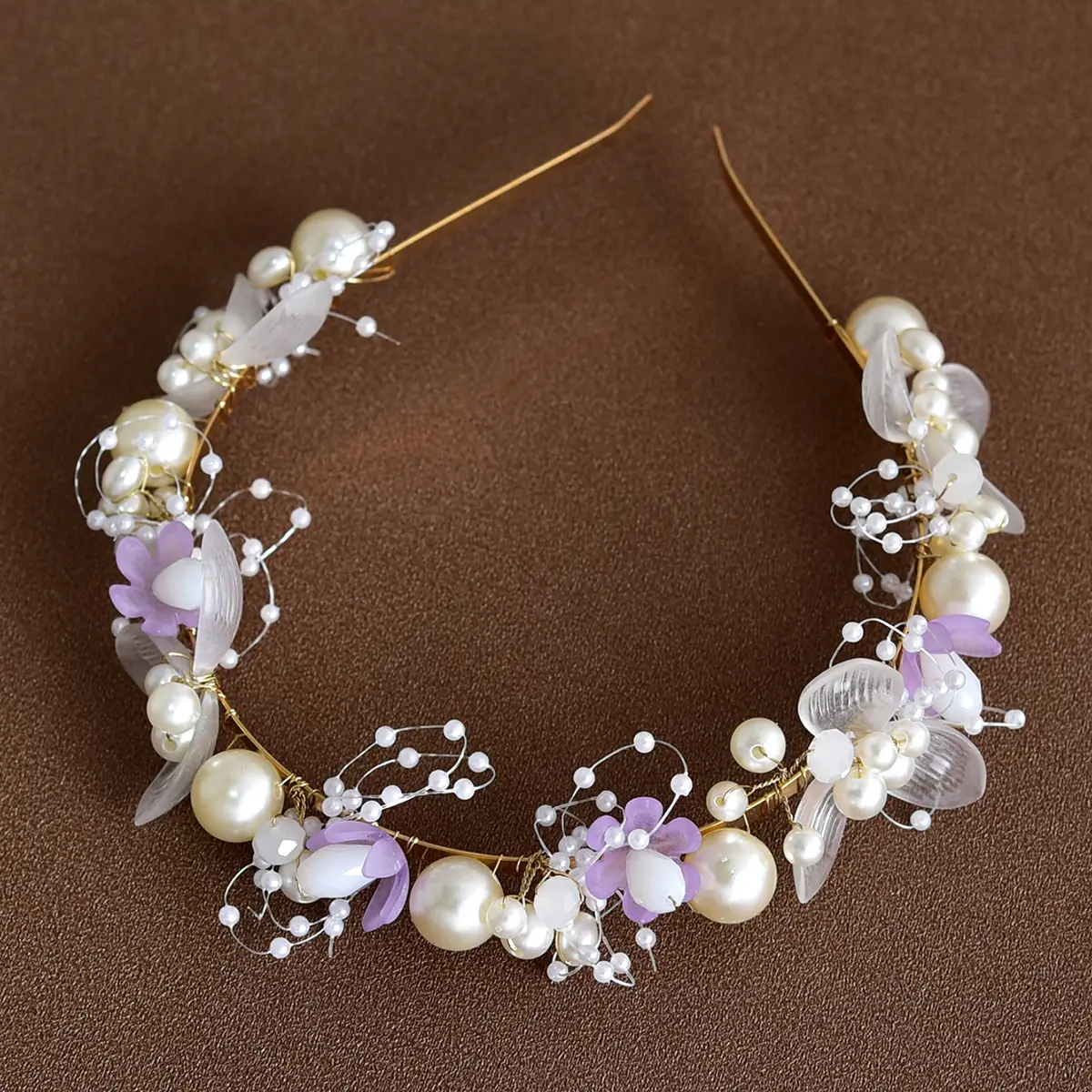 White Flower Handmade Pearl Hair Band for Girls - Image 5