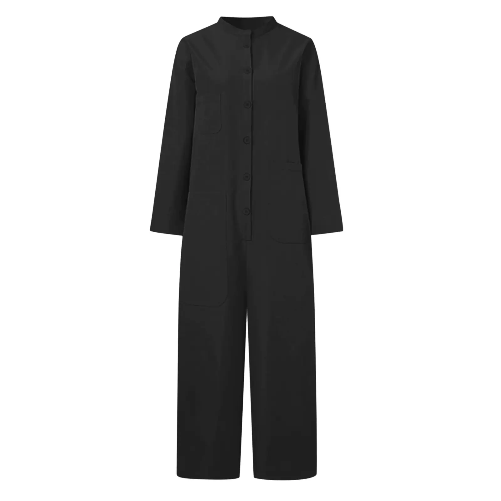 Women's Multi-Pocket Button Jumpsuit Brown - Image 7