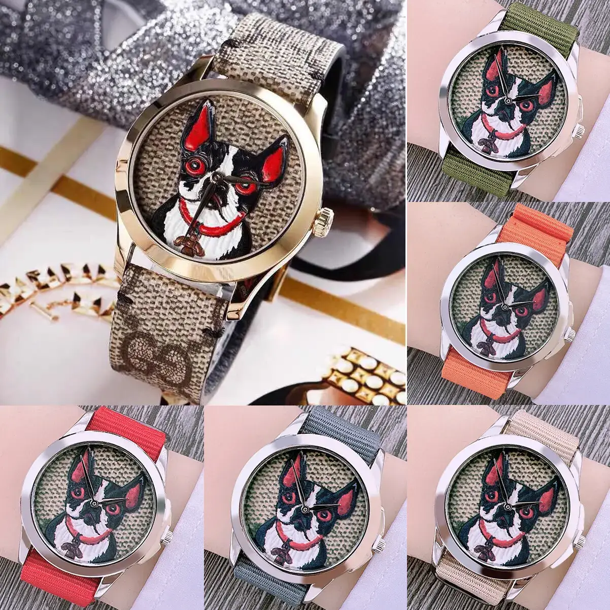 Cross-Border Dog Head Quartz Watches with Nylon Straps - Image 11