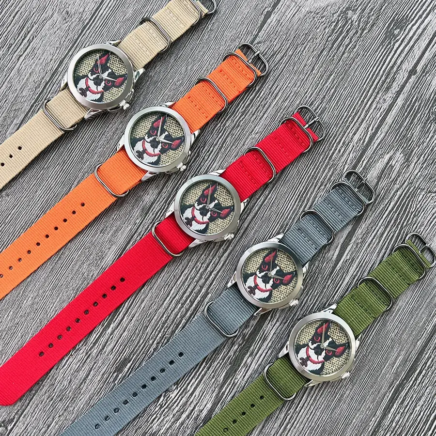 Cross-Border Dog Head Quartz Watches with Nylon Straps - Image 12