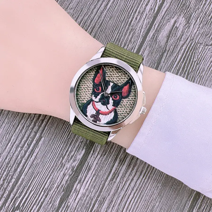 Cross-Border Dog Head Quartz Watches with Nylon Straps - Image 5