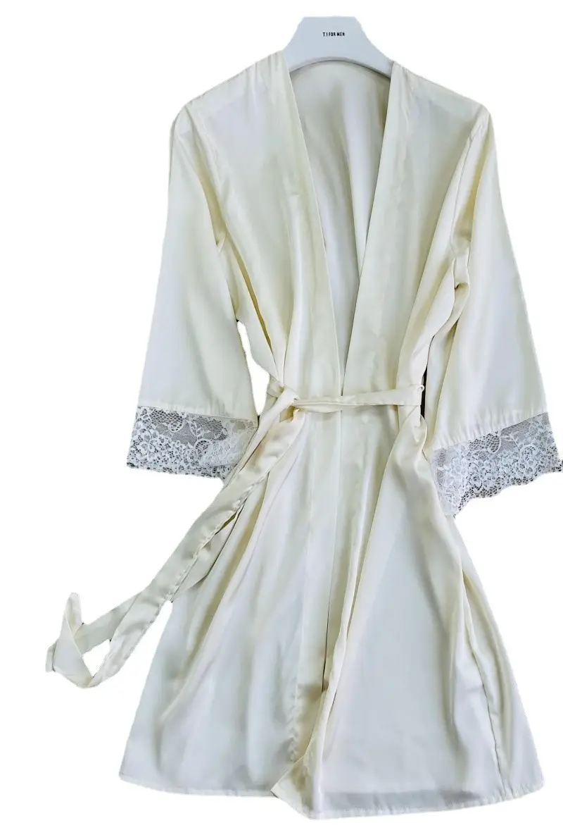 Pink Lace Nightgown Women's Silk Pajamas - Image 5