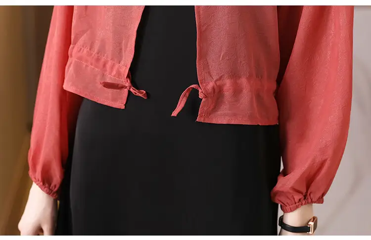 Chiffon Sun-Protective Cardigan Small Shawl Summer with Suspender Skirt Outer Blouse Loose Slimming Short Coat Top — feature 24