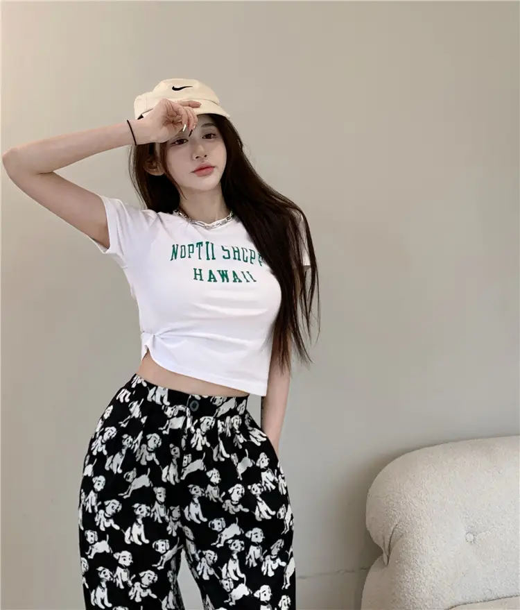 Women Black Letter T-Shirt Summer 2025 Hot Girl Style — feature 16