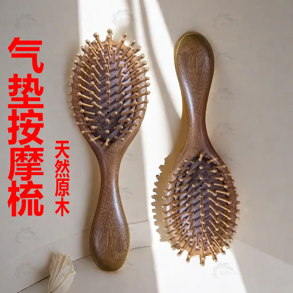 Golden Wood Head Massage Comb for Head Spa - Image 6