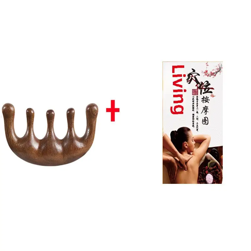 Golden Wood Head Massage Comb for Head Spa - Image 12