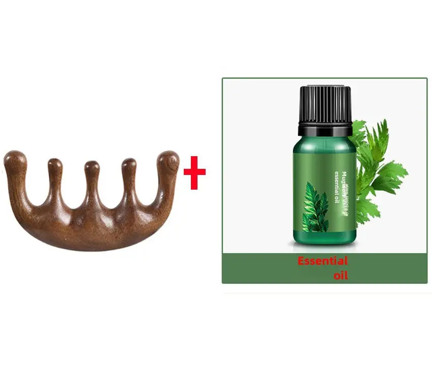 Golden Wood Head Massage Comb for Head Spa - Image 13
