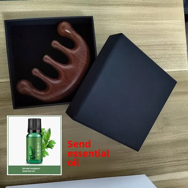 Golden Wood Head Massage Comb for Head Spa - Image 15