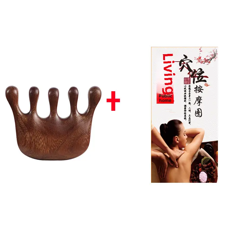 Golden Wood Head Massage Comb for Head Spa - Image 19